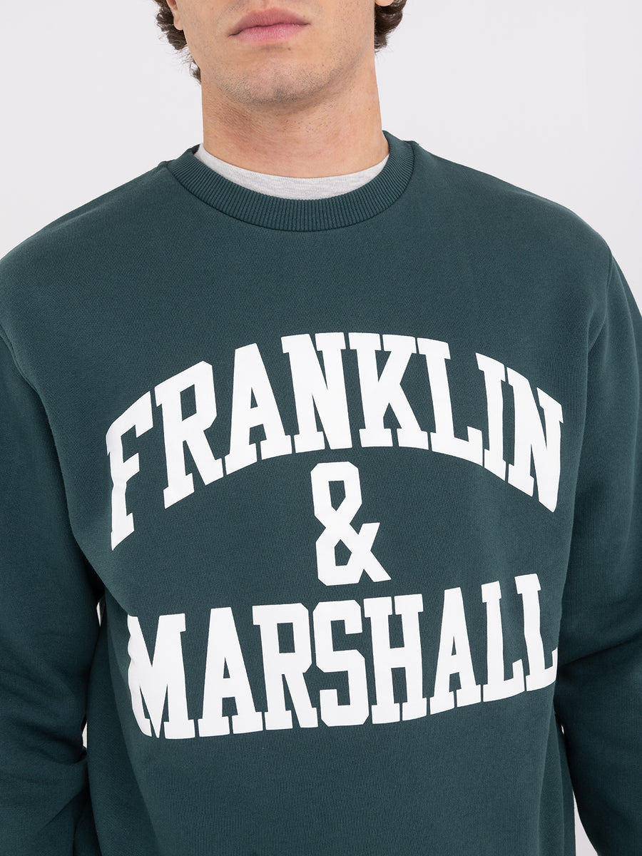 Crewneck sweatshirt with arch letter logo print