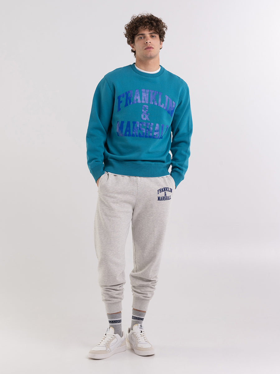 Crewneck sweatshirt with arch letter logo print