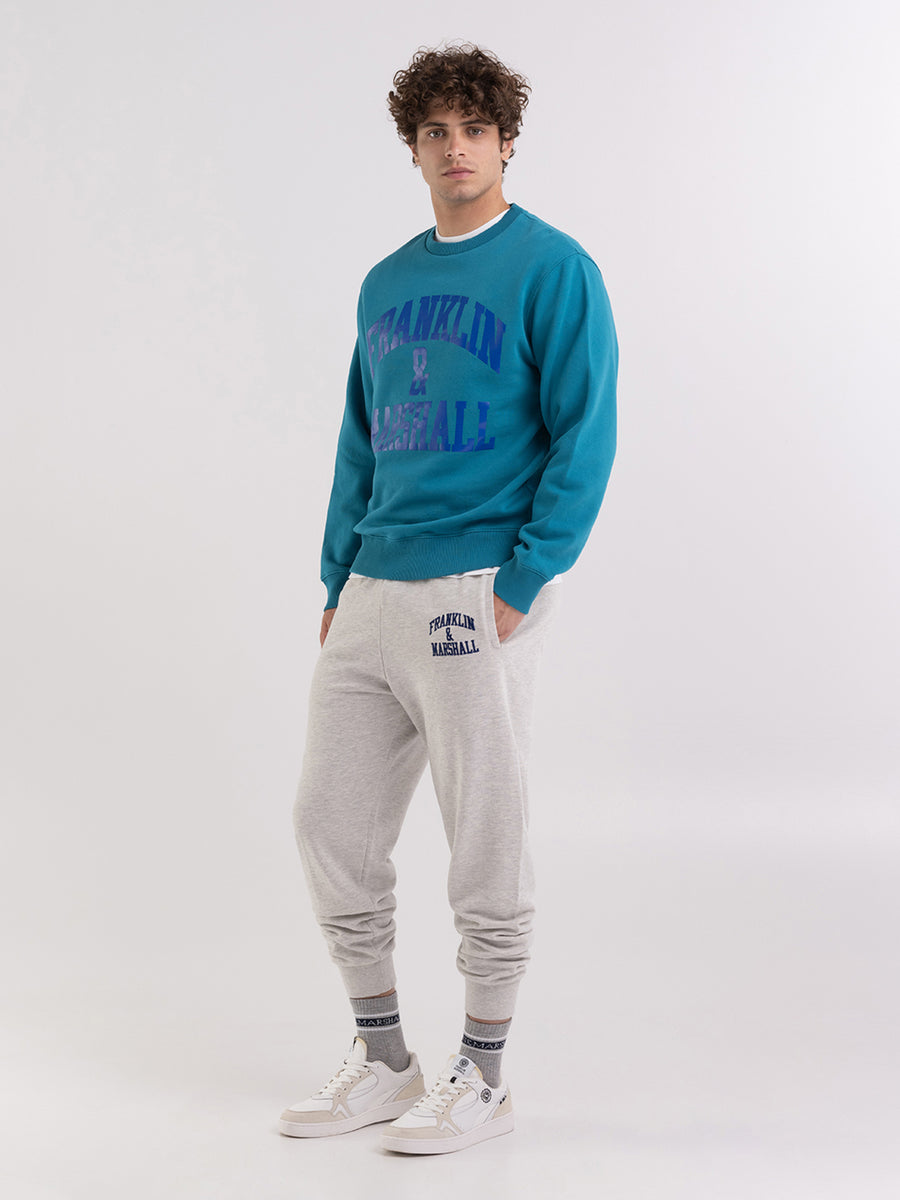 Crewneck sweatshirt with arch letter logo print