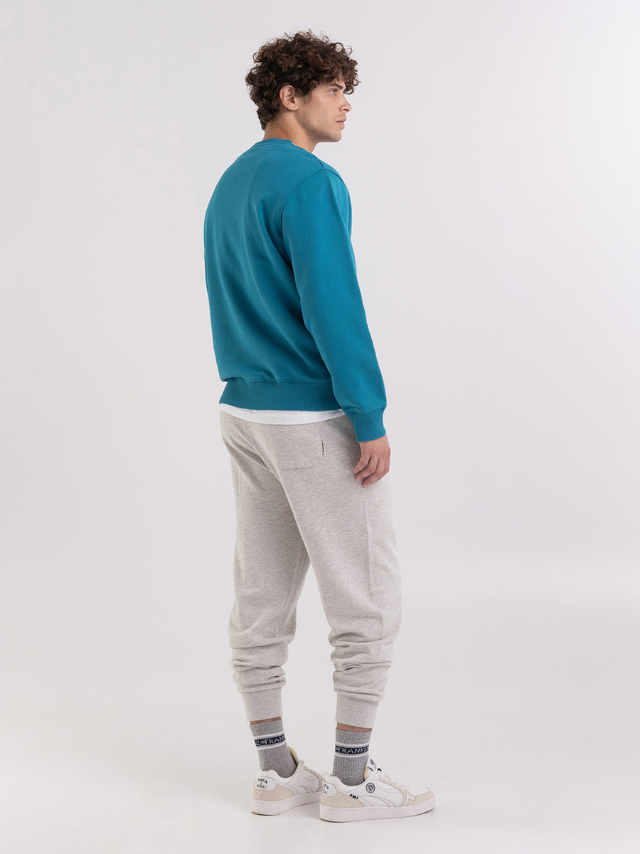 Crewneck sweatshirt with arch letter logo print