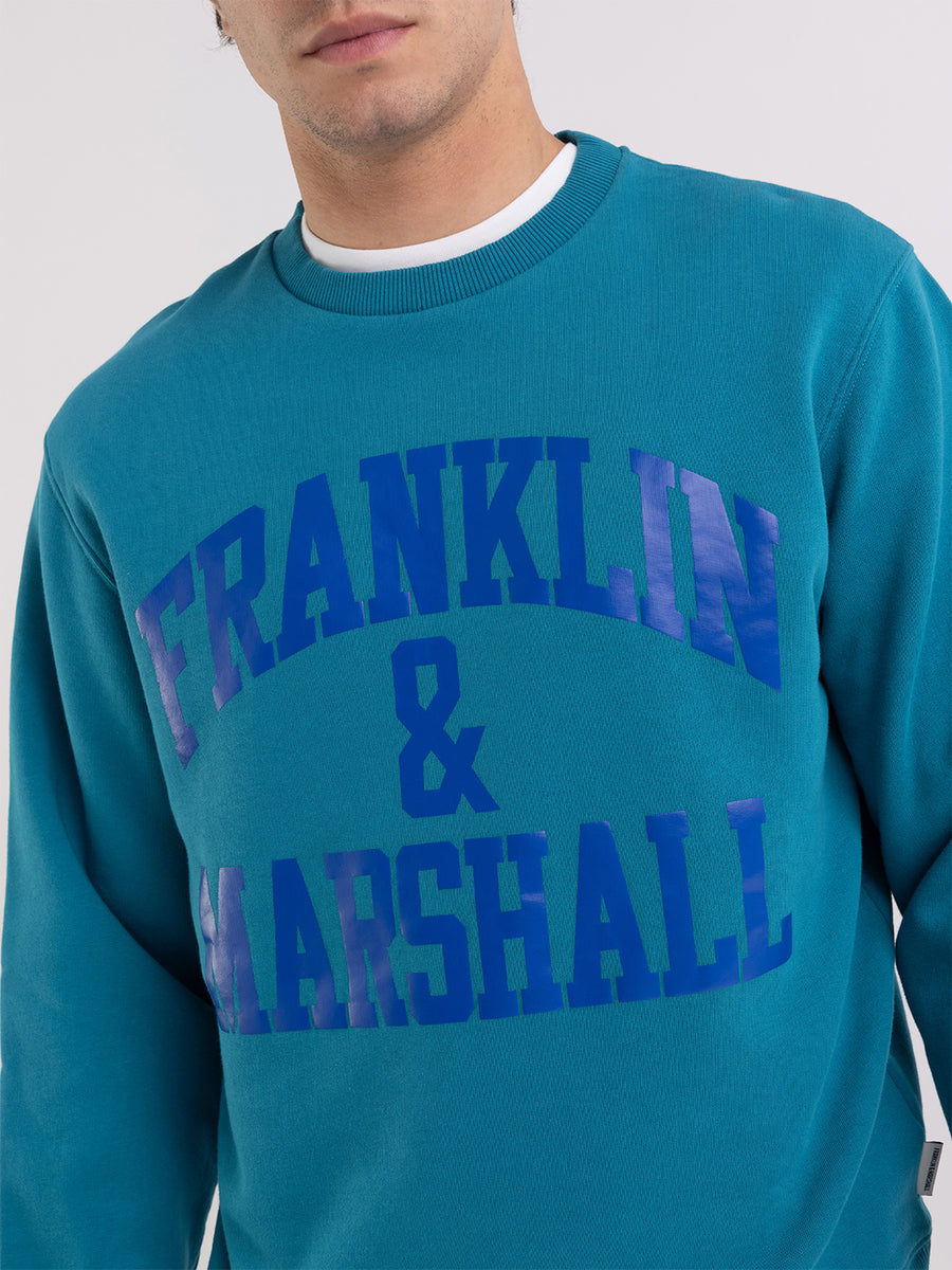 Crewneck sweatshirt with arch letter logo print