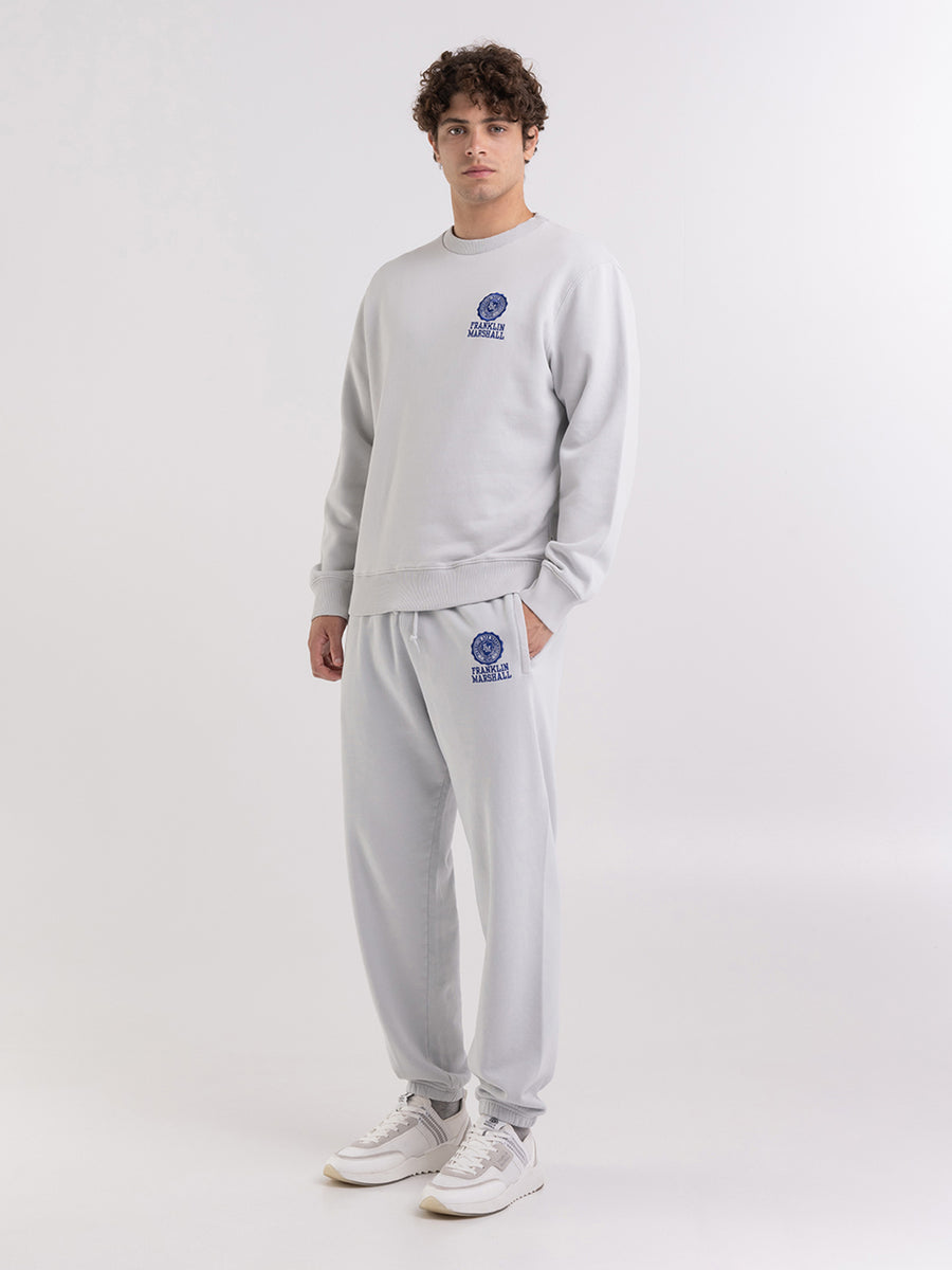 Agender crewneck sweatshirt with Crest logo embroidery