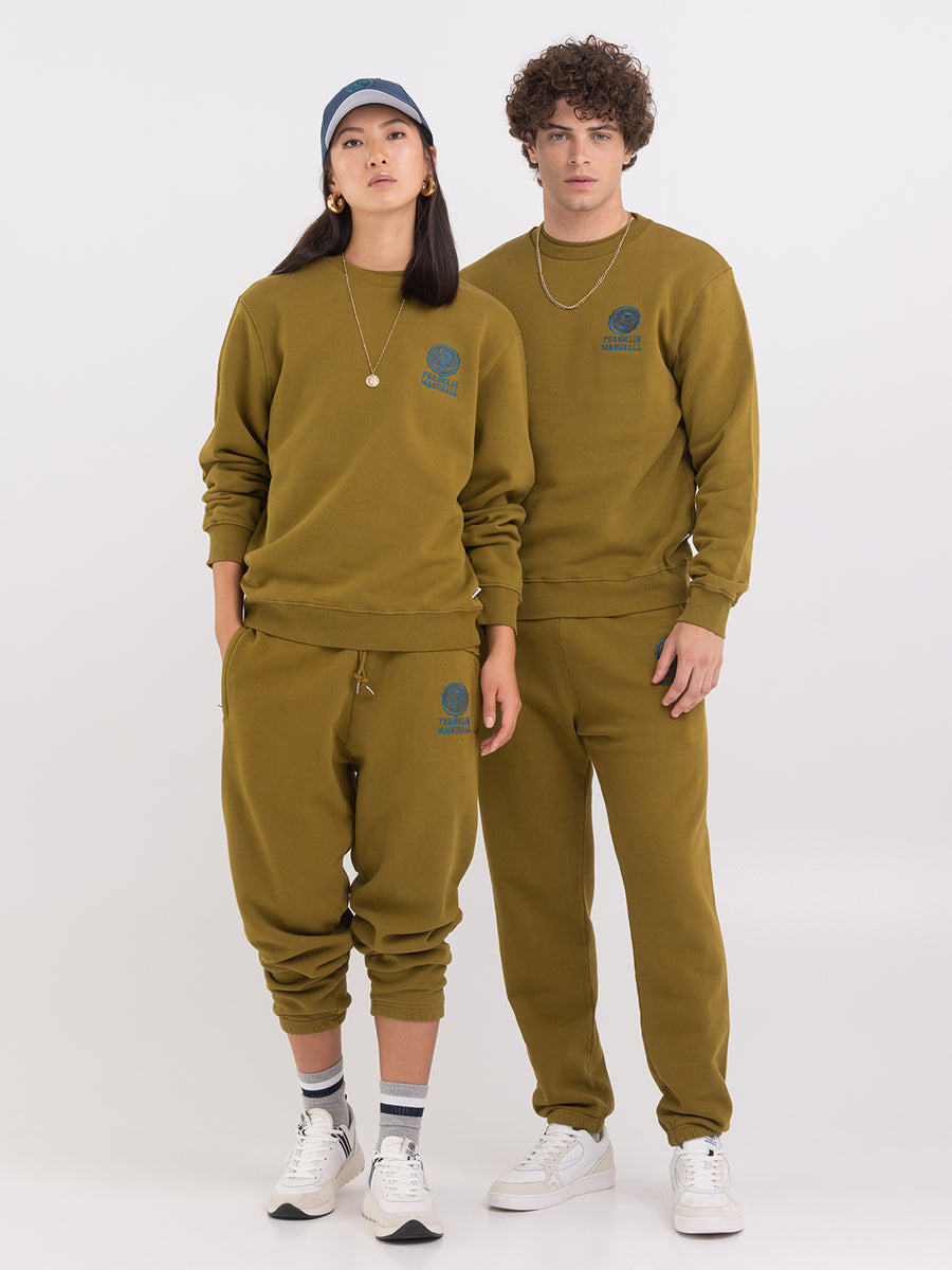 Agender crewneck sweatshirt with Crest logo embroidery