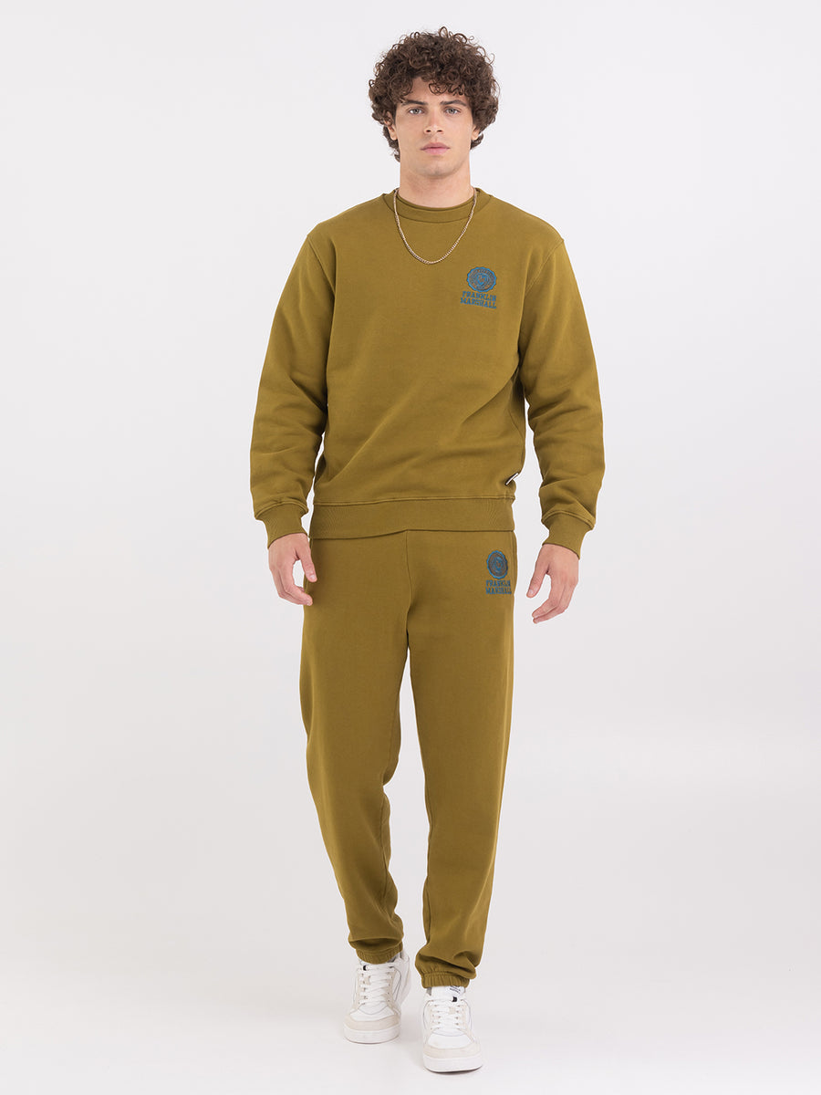 Agender crewneck sweatshirt with Crest logo embroidery