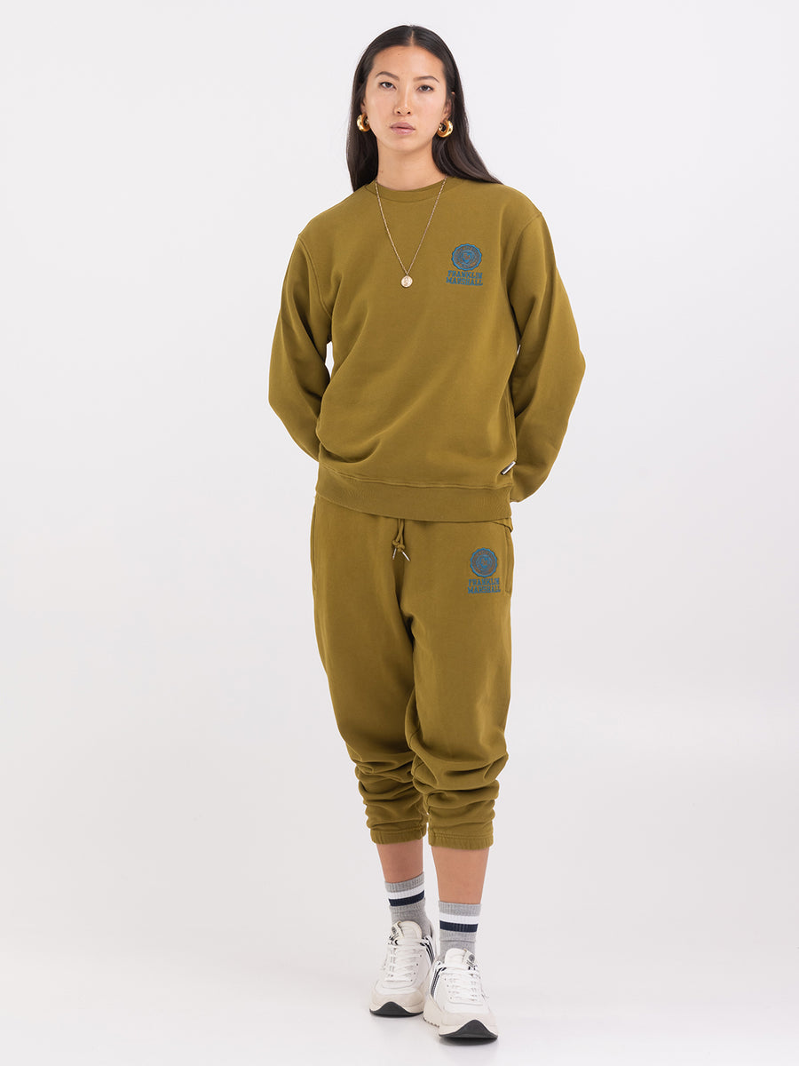 Agender crewneck sweatshirt with Crest logo embroidery