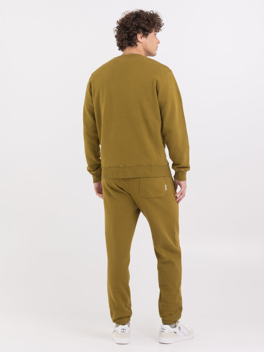 Agender crewneck sweatshirt with Crest logo embroidery