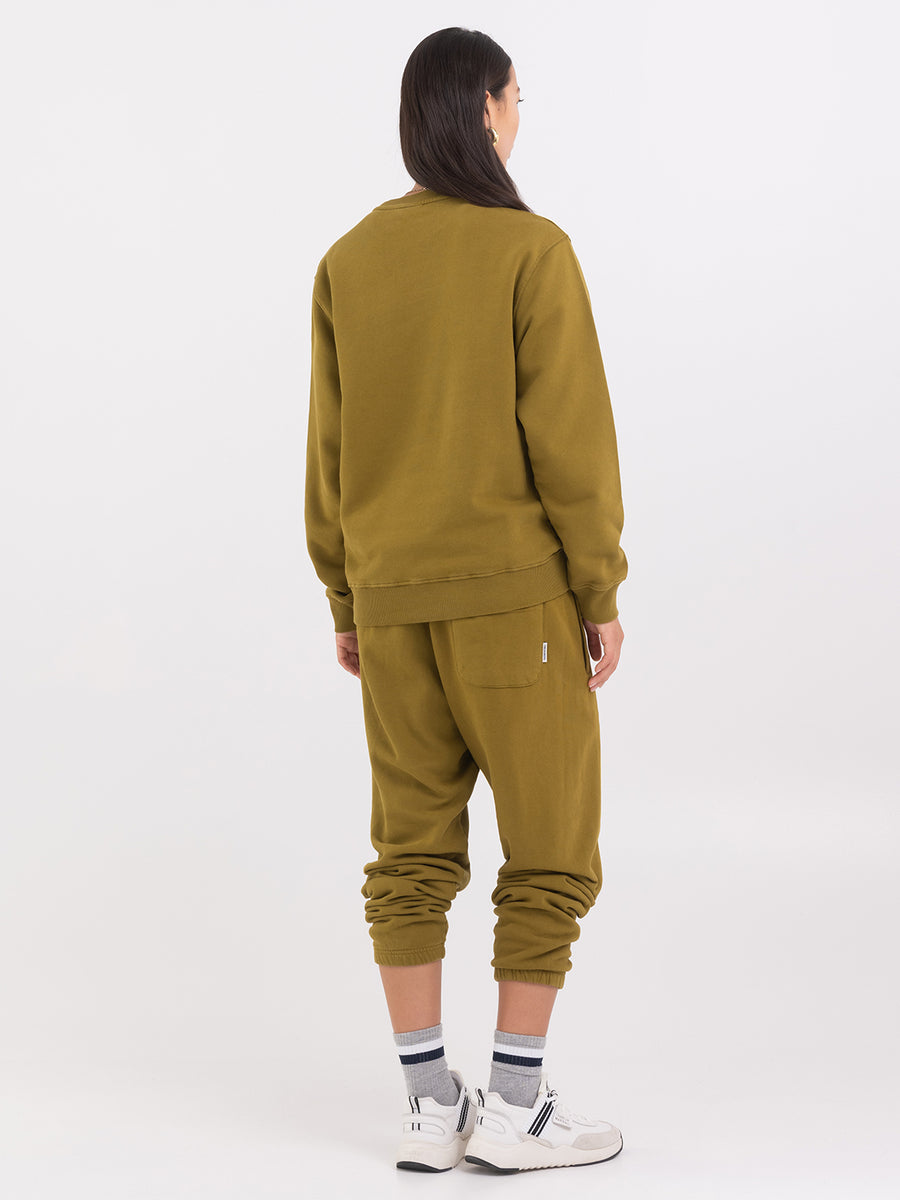 Agender crewneck sweatshirt with Crest logo embroidery