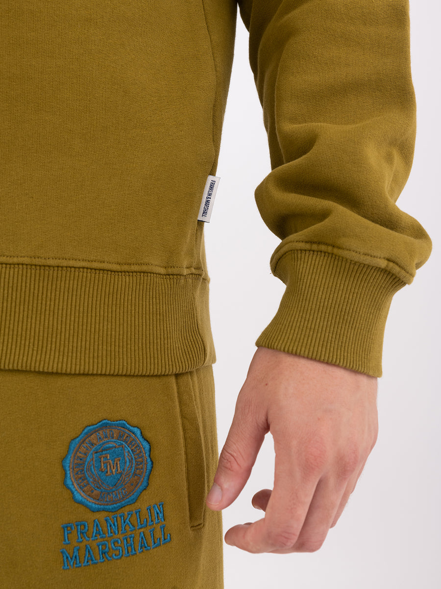 Agender crewneck sweatshirt with Crest logo embroidery
