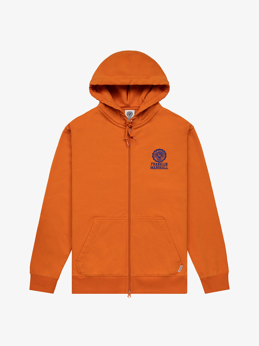 Full zipper hoodie with Crest logo embroidery