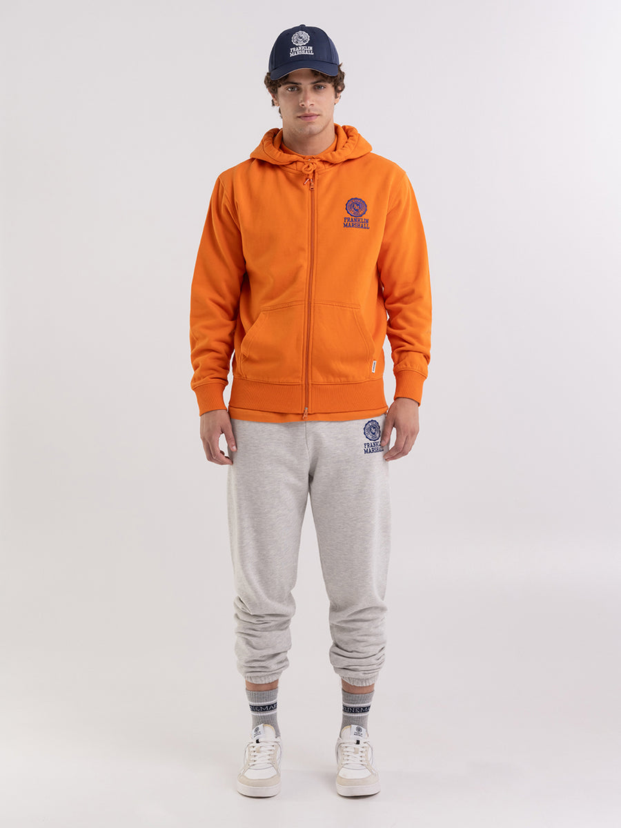 Full zipper hoodie with Crest logo embroidery