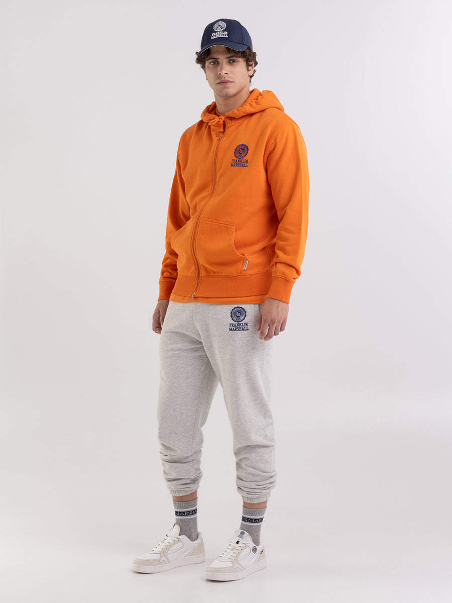 Full zipper hoodie with Crest logo embroidery