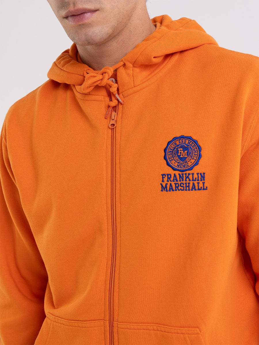 Full zipper hoodie with Crest logo embroidery