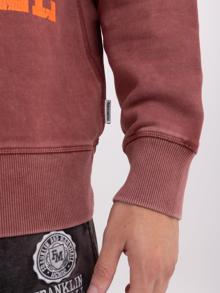 Marble wash crewneck sweatshirt with arch letter logo print