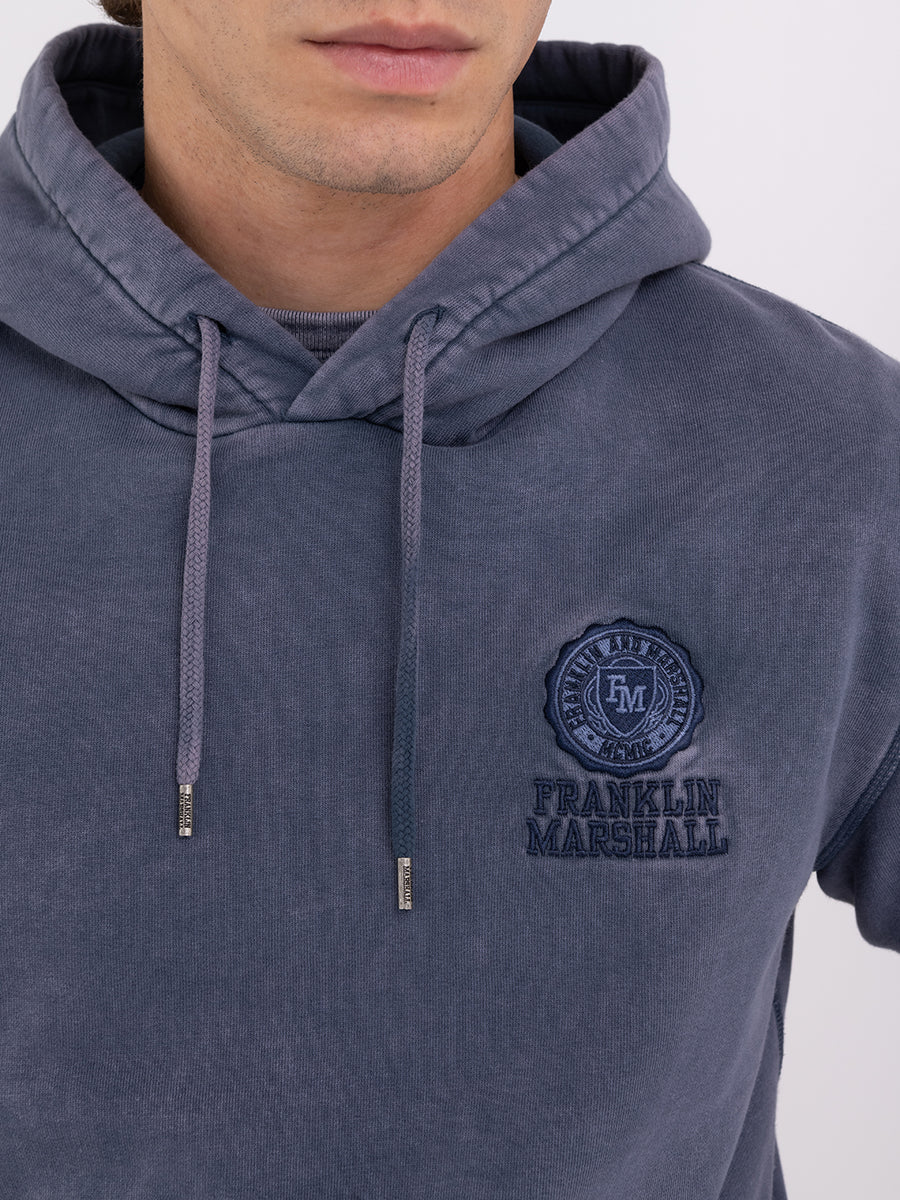 Marble wash hoodie with Crest logo embroidery