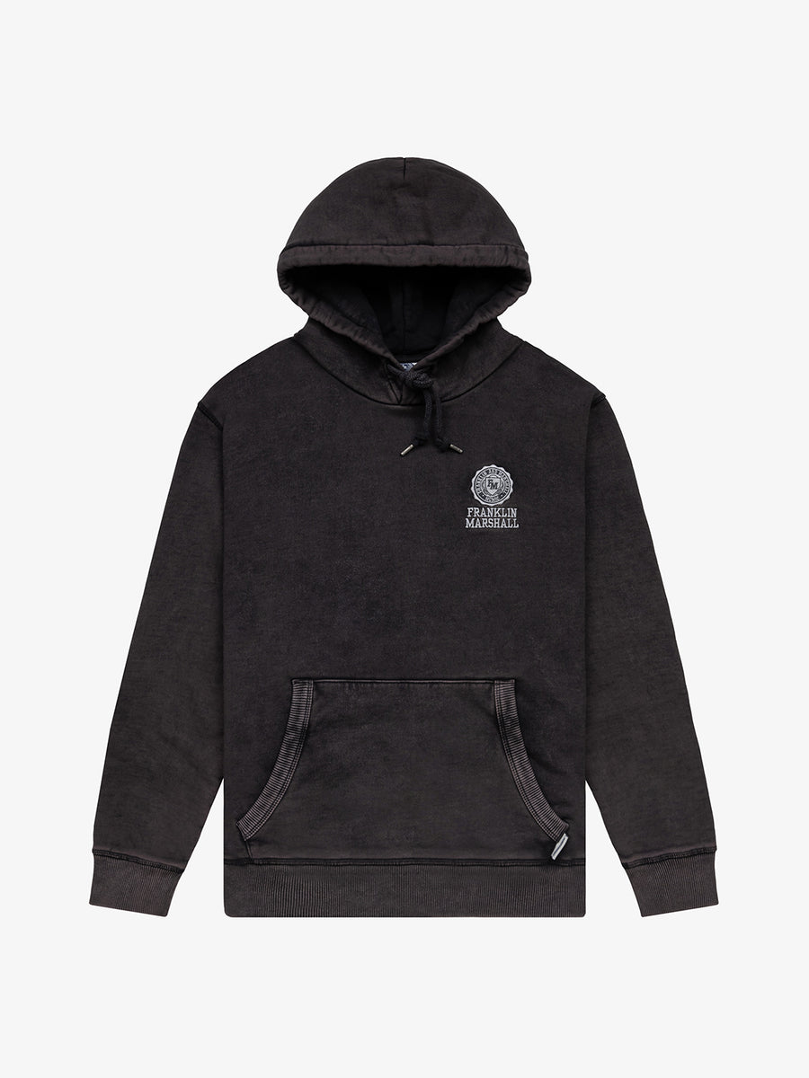 Felpa con cappuccio marble wash ricamo logo Crest
