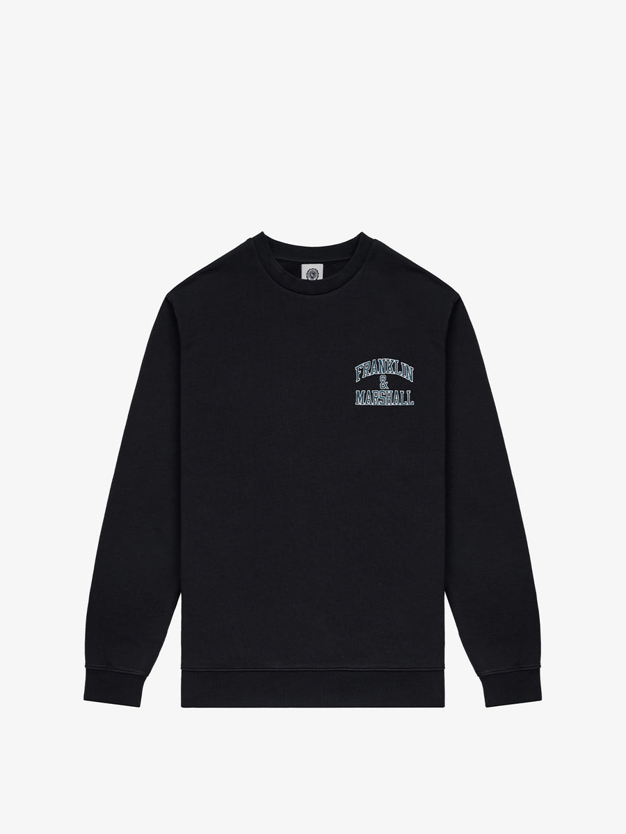 Crewneck sweatshirt with arch letter logo print
