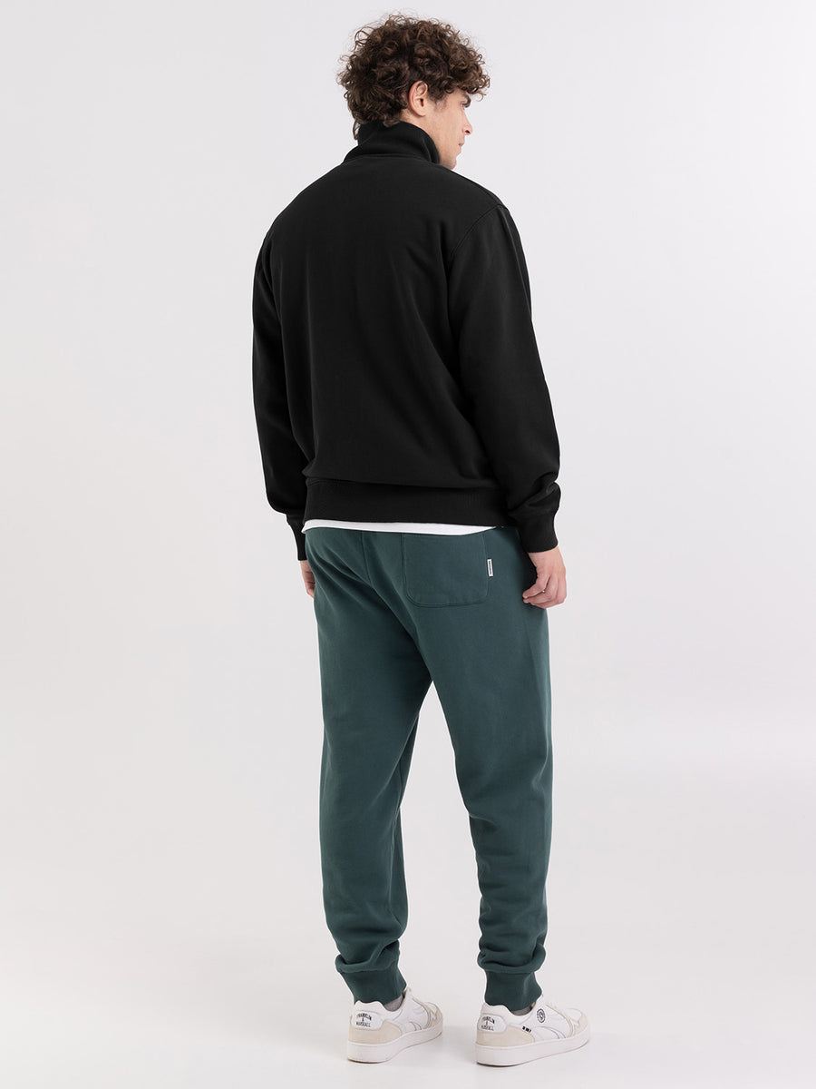 High neck sweatshirt with zipper and arch letter logo print