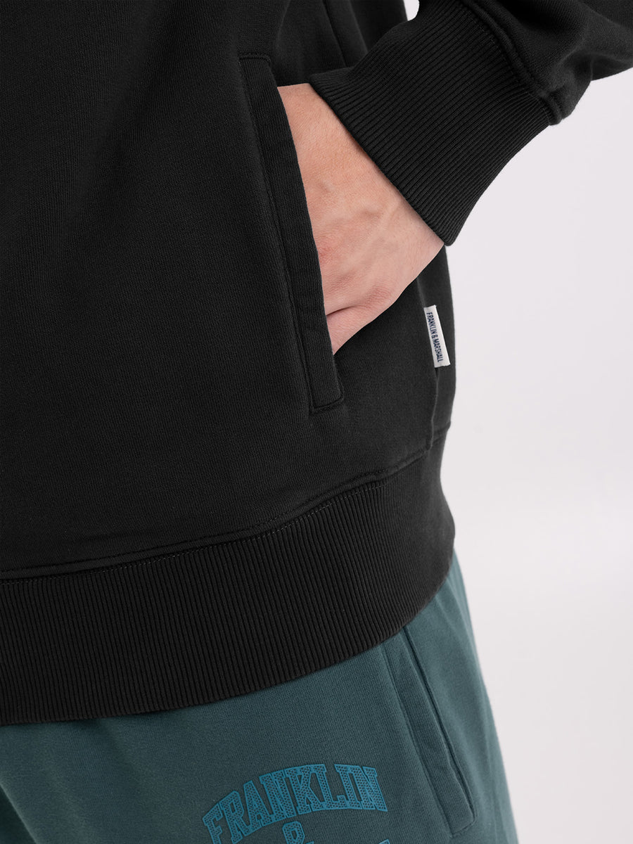 High neck sweatshirt with zipper and arch letter logo print