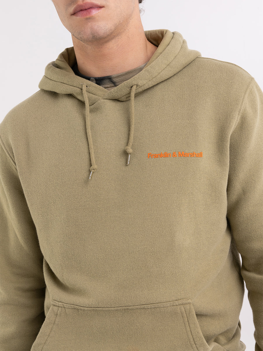 Hoodie with mini lettering logo embroidery