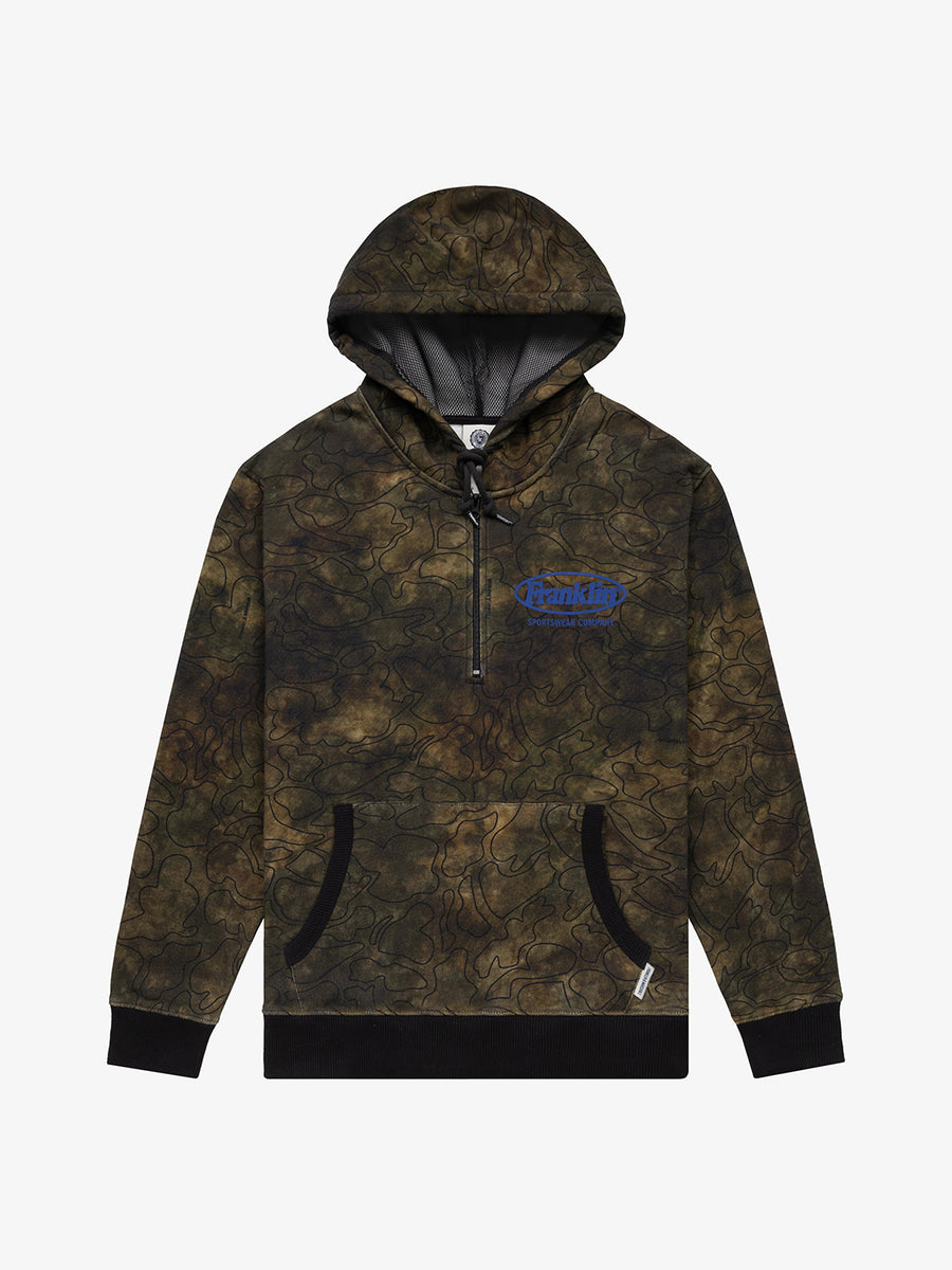 Half-zipper camouflage sweatshirt with logo print 