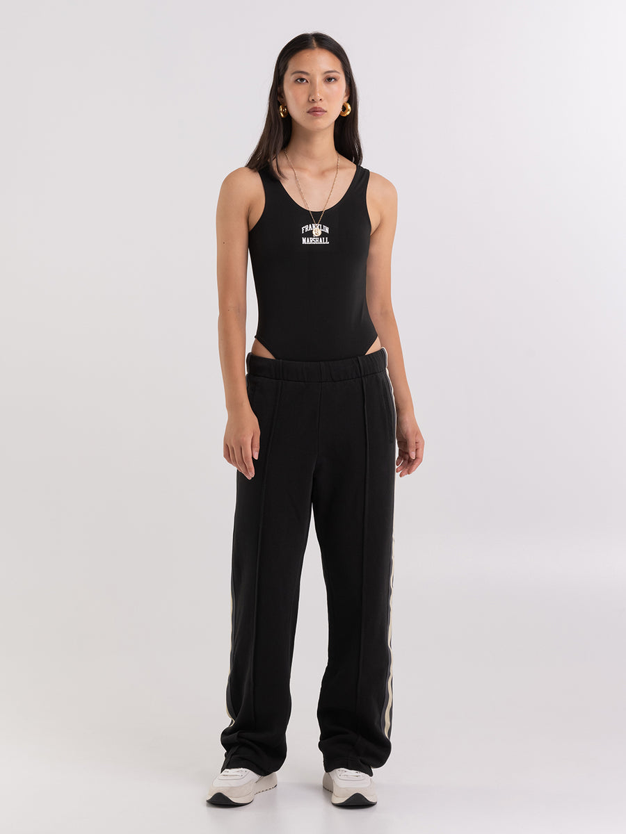 Wide leg jogger trousers with roller party logo print