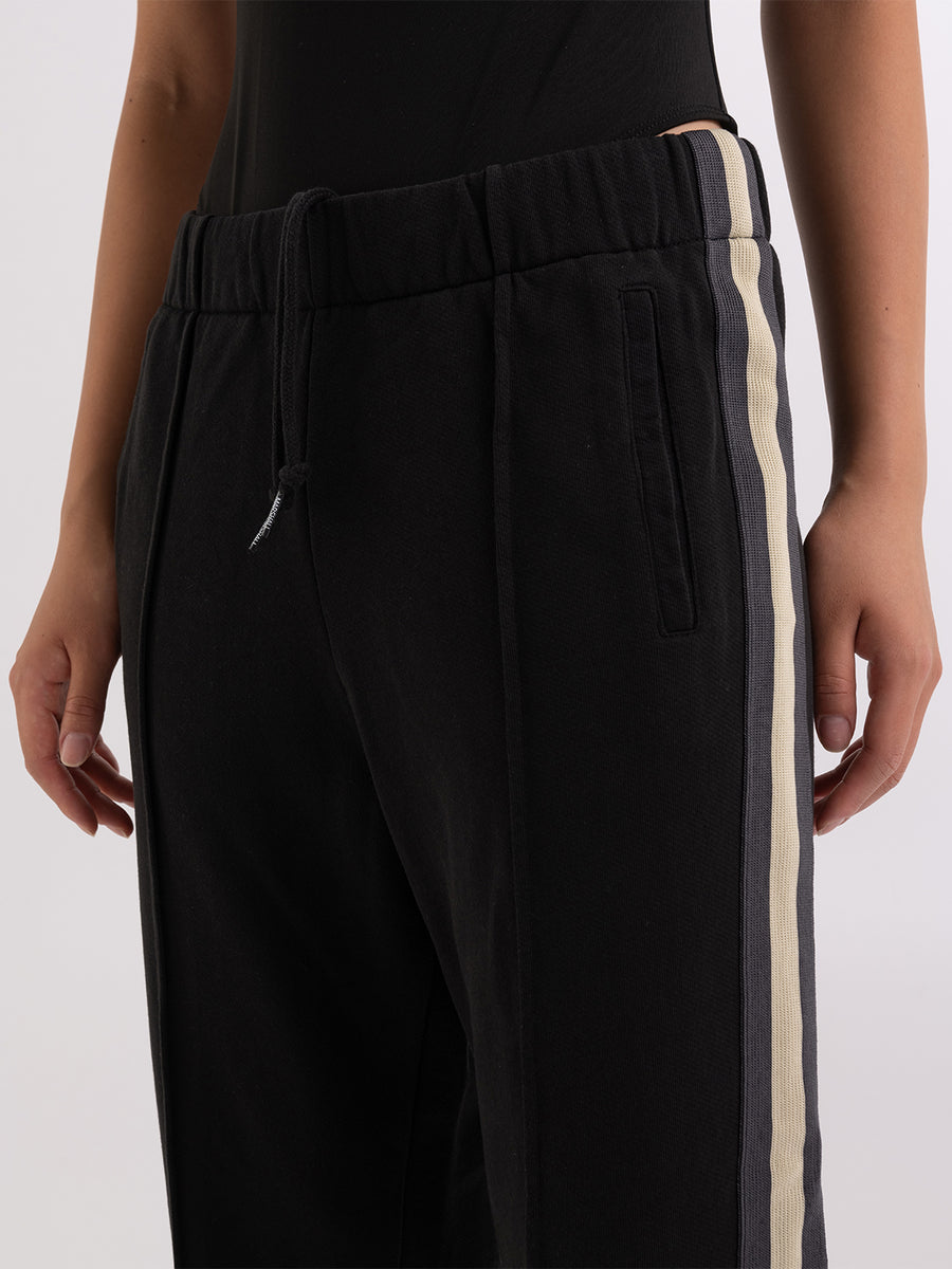 Wide leg jogger trousers with roller party logo print