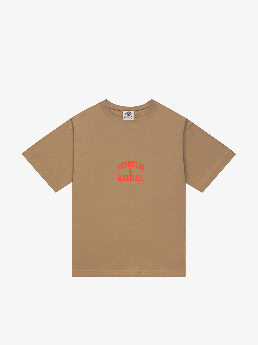 Jersey t-shirt with arch letter logo print