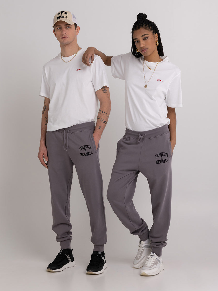 Agender jogger trousers with Arch letter embroidery