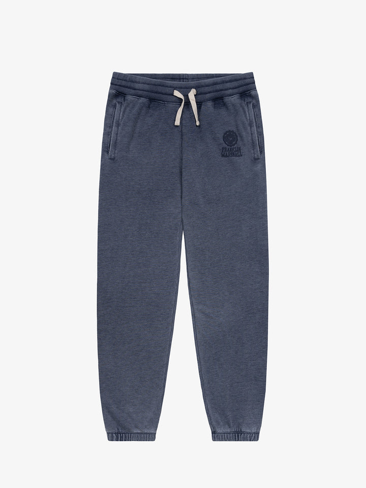 Burn out jogger trousers with arch letter embroidery