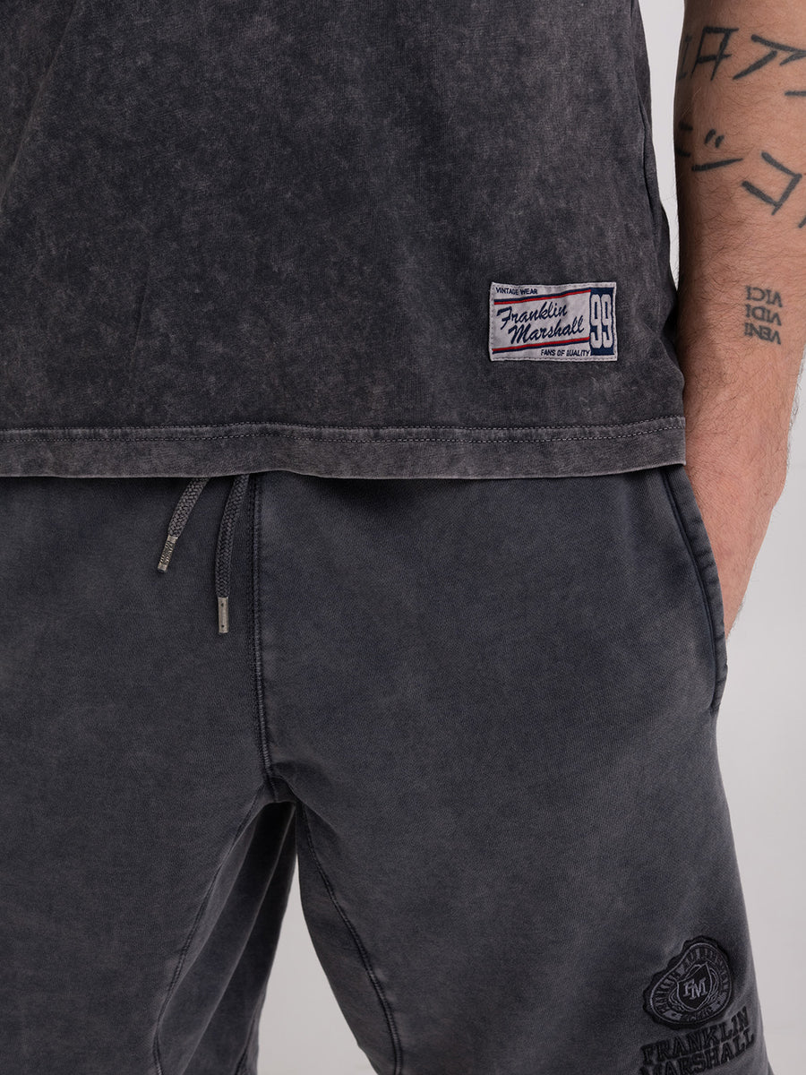 Acid wash garment-dyed t-shirt in jersey