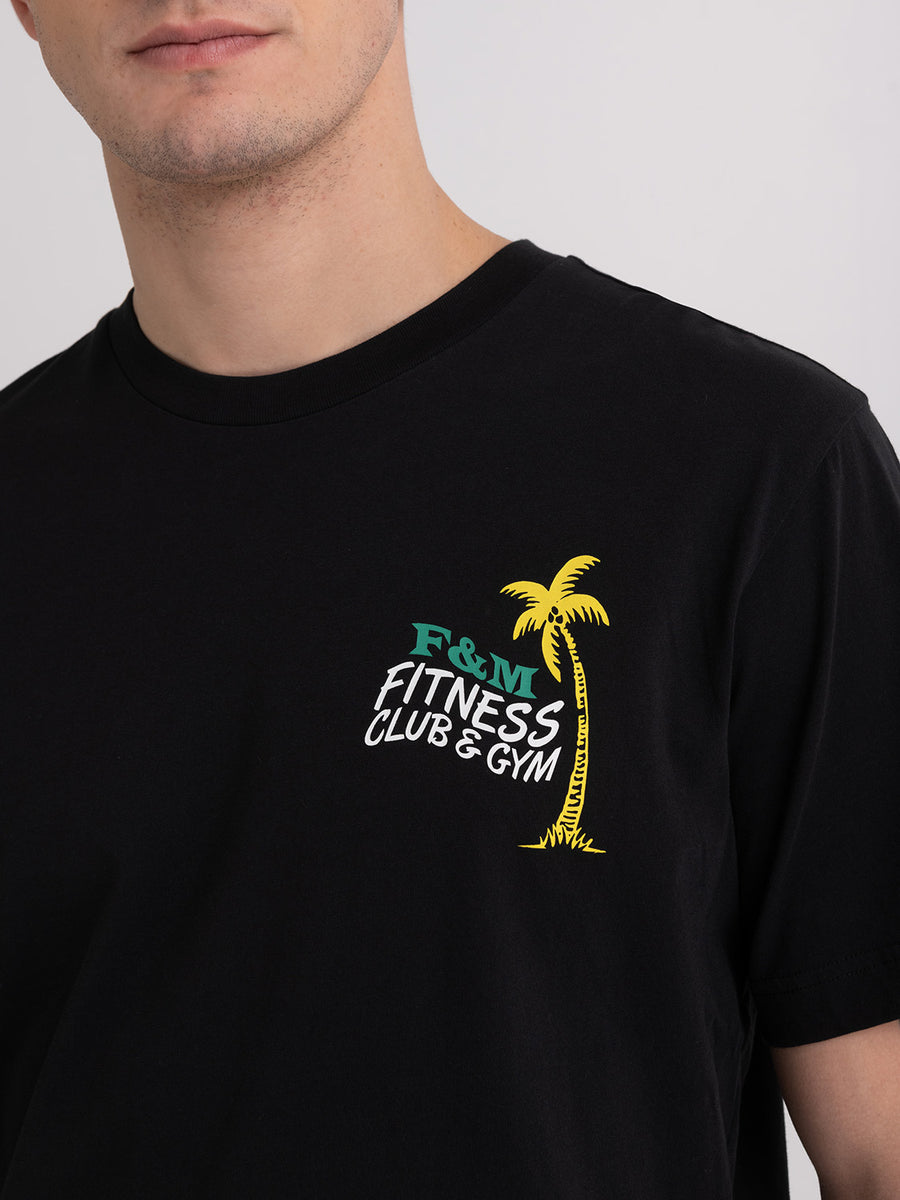 Organic cotton t-shirt with Fitness Club Gym Alumni print