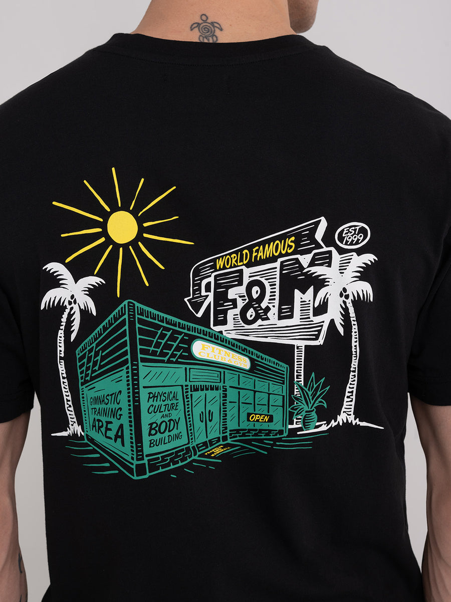 Organic cotton t-shirt with Fitness Club Gym Alumni print