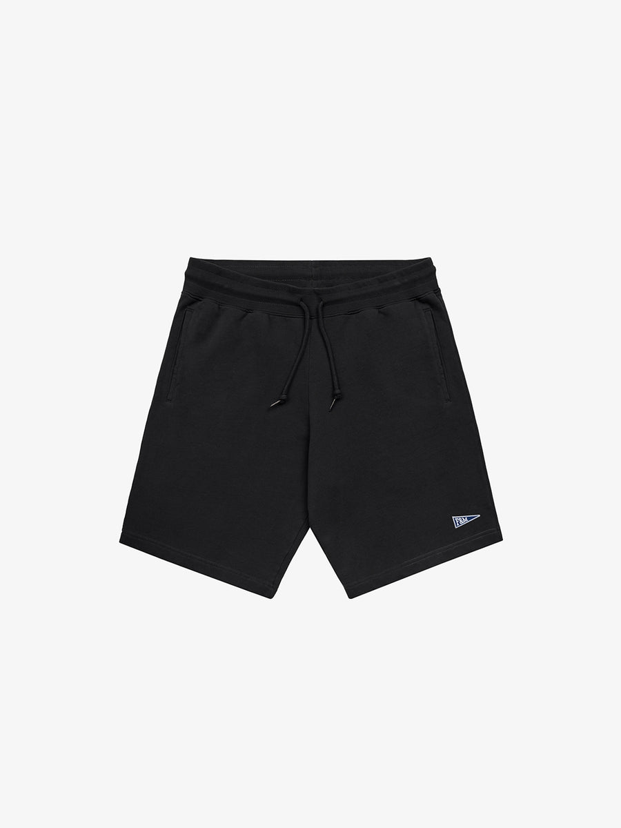 Agender fleece shorts with Pennant patch