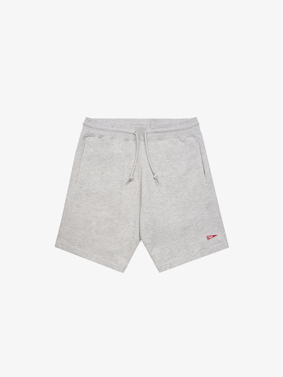 Agender fleece shorts with Pennant patch