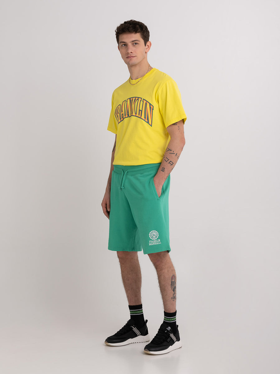 Agender fleece shorts with Crest logo embroidery
