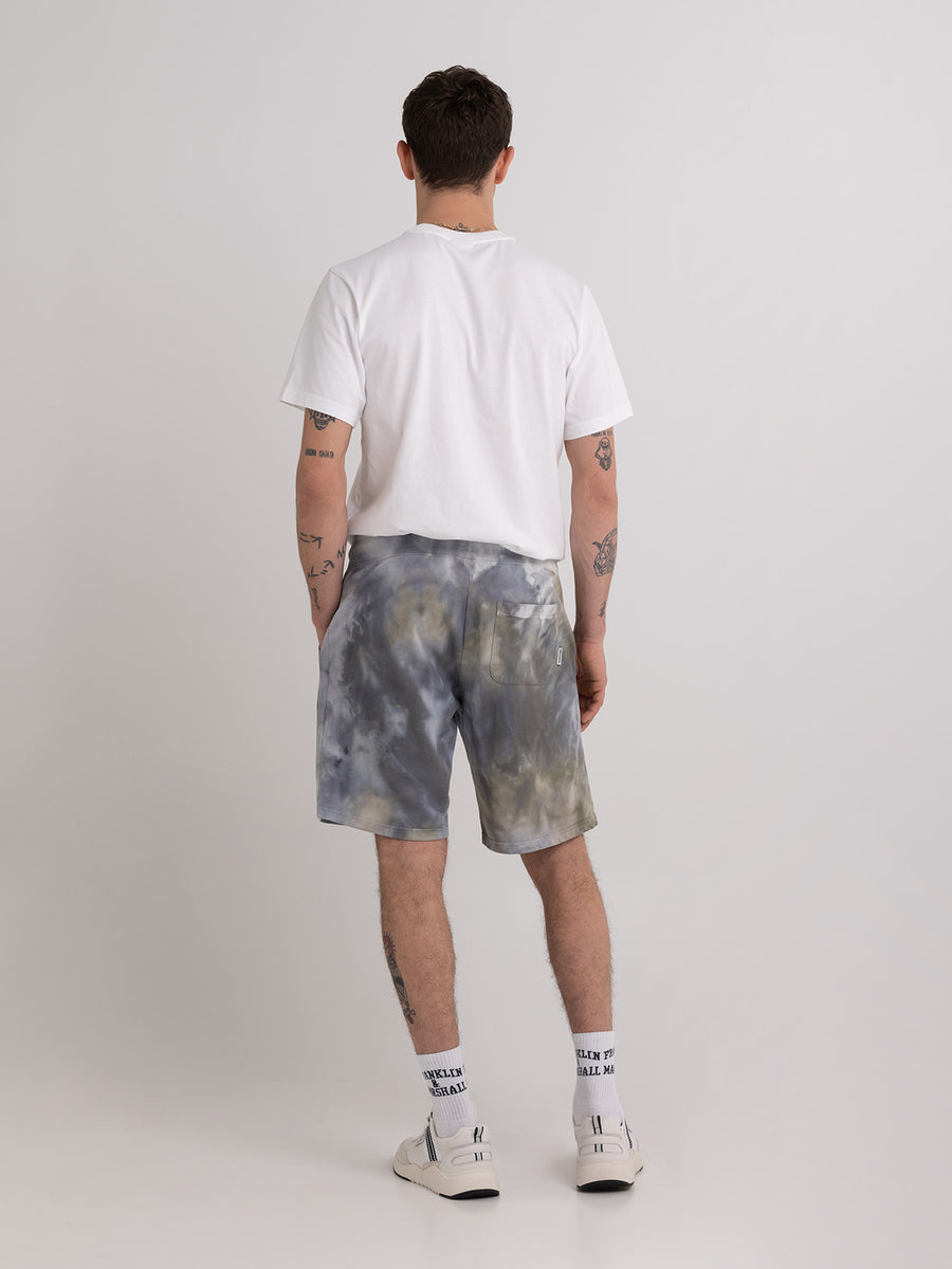 Agender ice dye shorts with arch letter logo embroidery