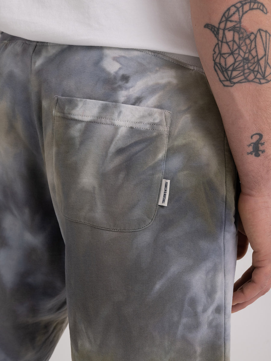 Agender ice dye shorts with arch letter logo embroidery