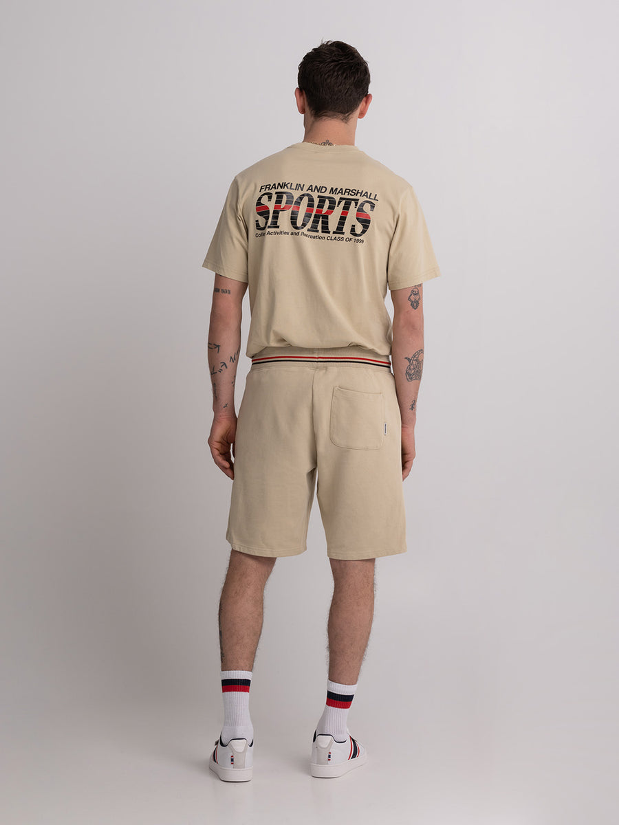 Fleece shorts with Sports print