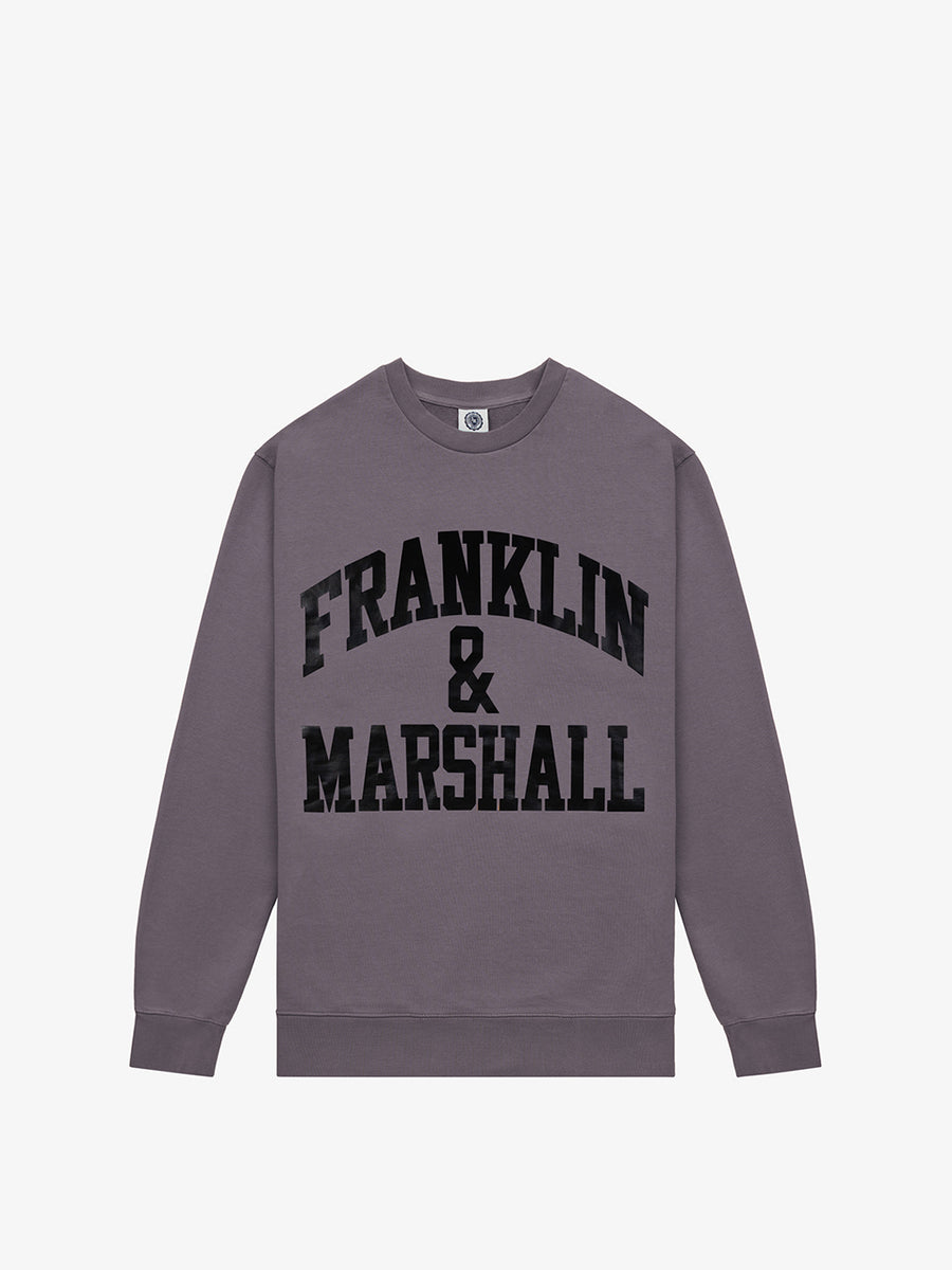 Crewneck sweatshirt with arch letter logo print