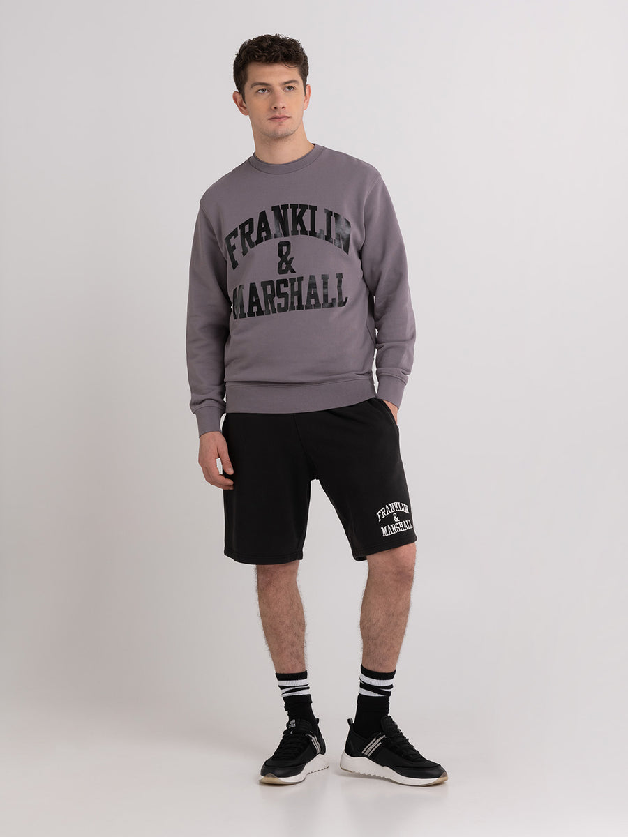 Crewneck sweatshirt with arch letter logo print