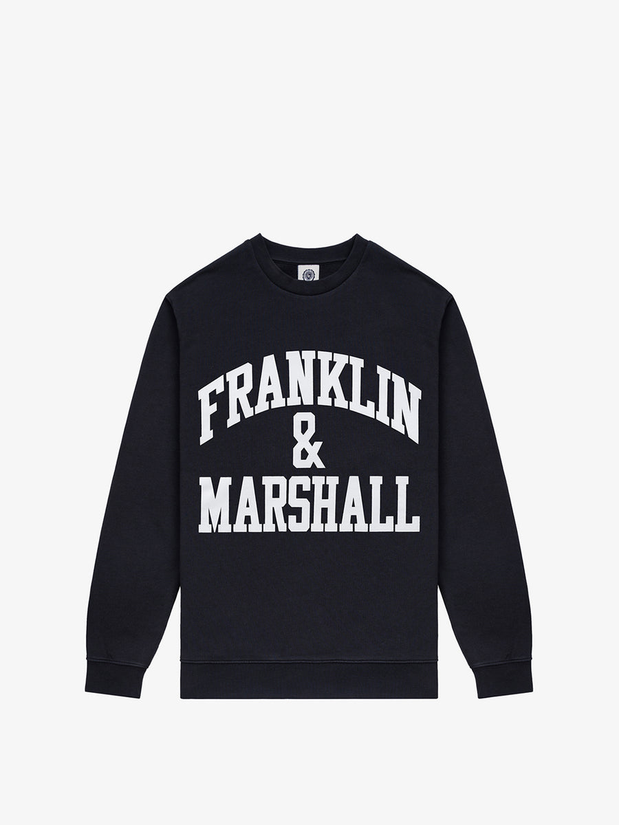 Crewneck sweatshirt with arch letter logo print