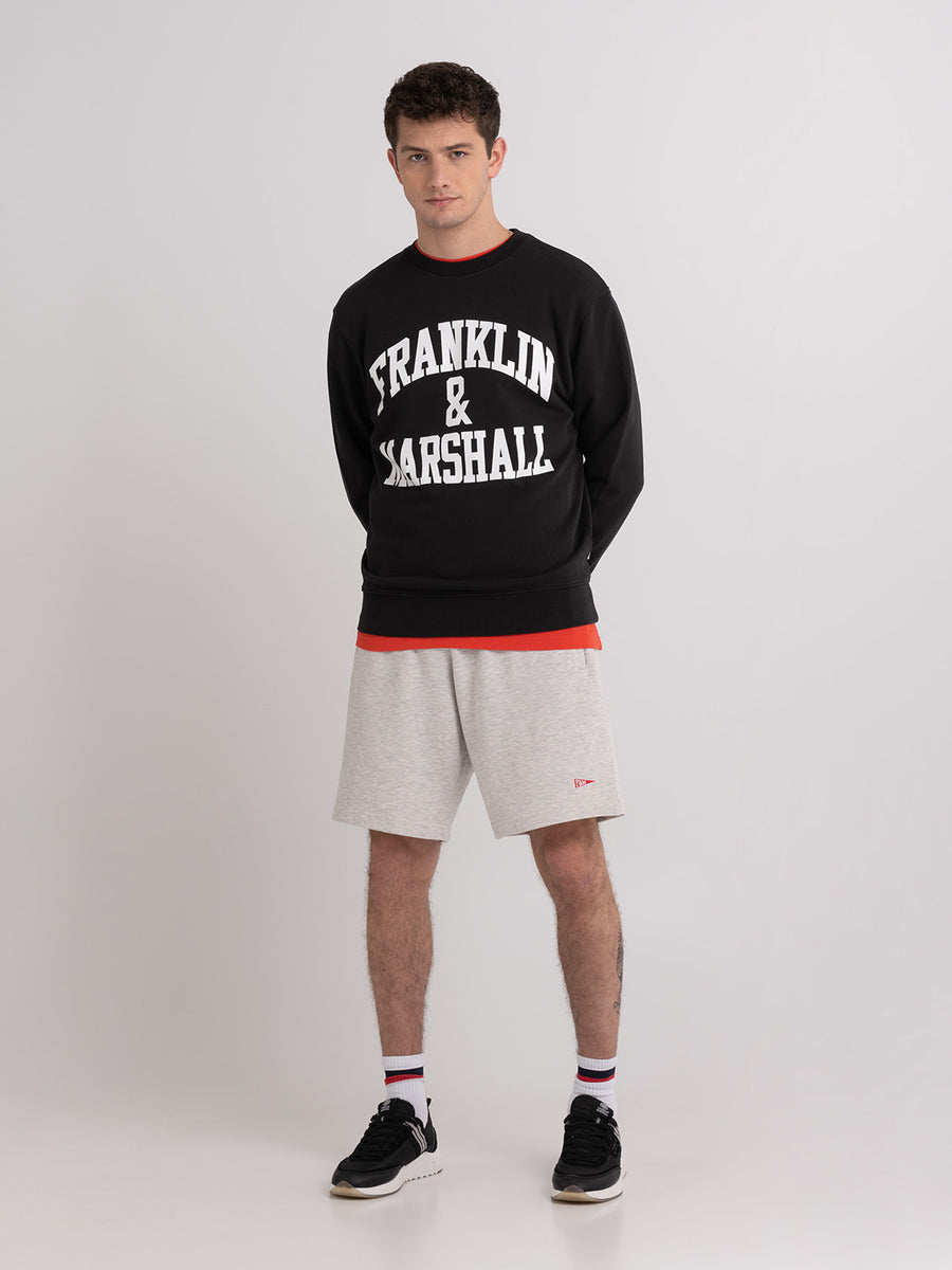 Crewneck sweatshirt with arch letter logo print