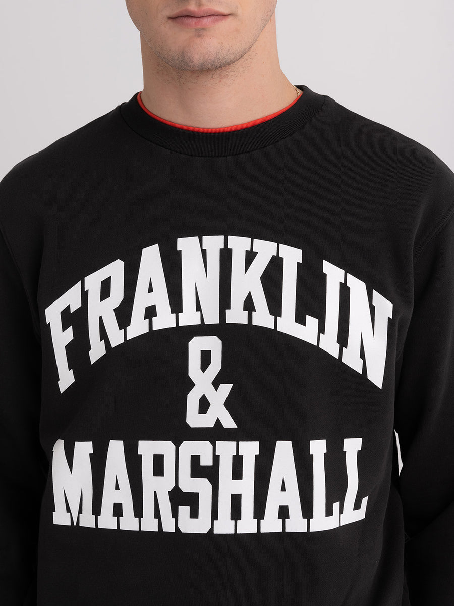 Crewneck sweatshirt with arch letter logo print