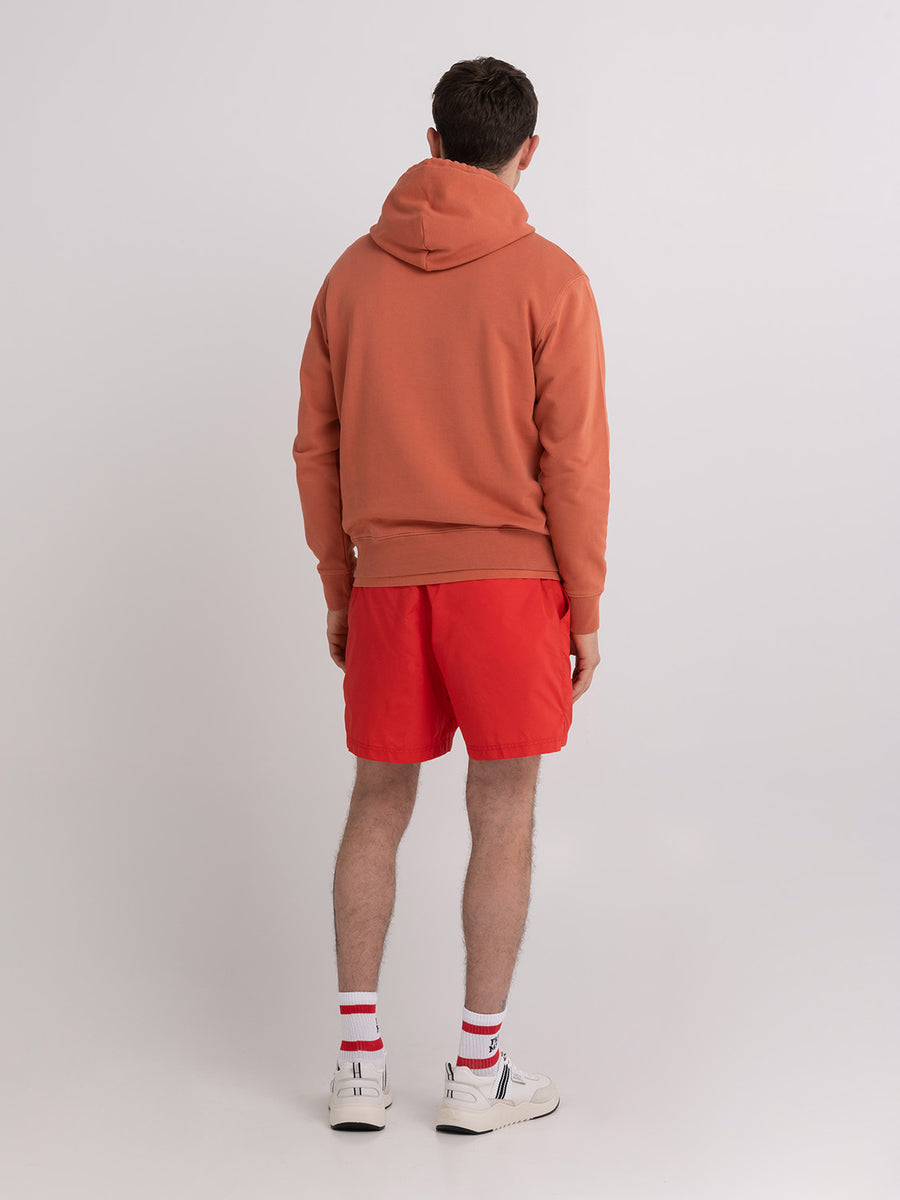 Agender hoodie with arch letter logo print
