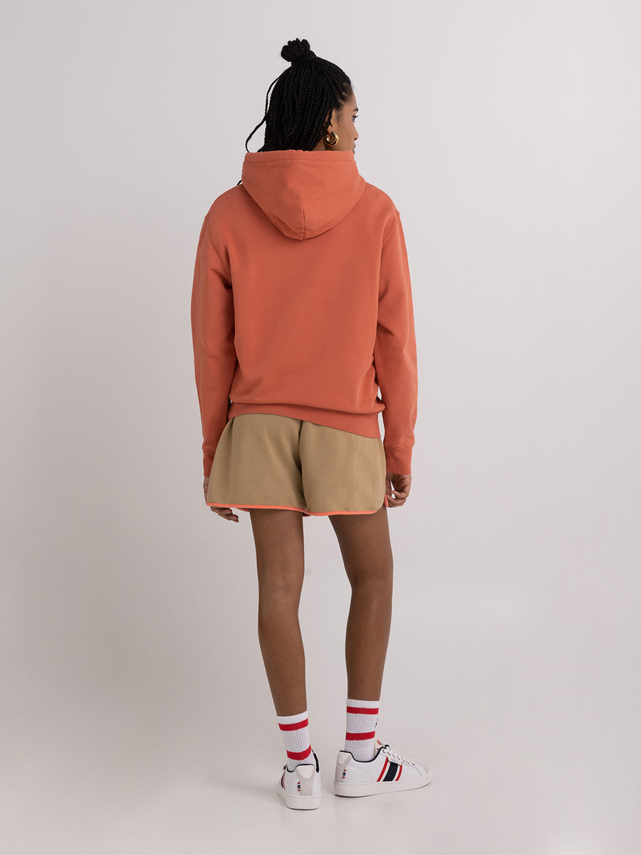 Agender hoodie with arch letter logo print