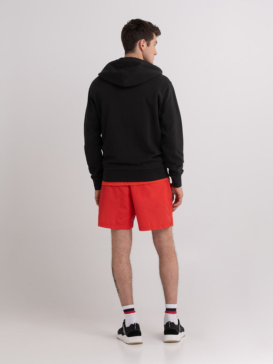Hoodie with zipper and Crest logo embroidery