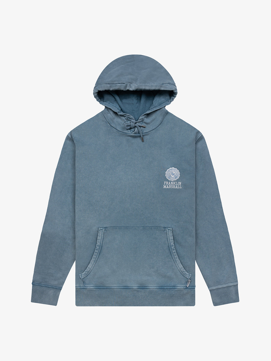 Acid wash hoodie with Crest logo embroidery