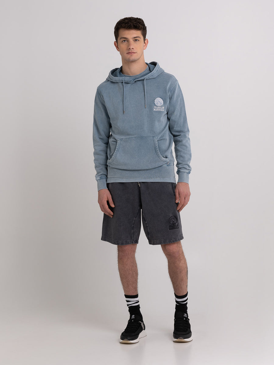 Acid wash hoodie with Crest logo embroidery