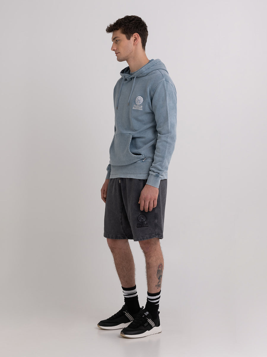 Acid wash hoodie with Crest logo embroidery