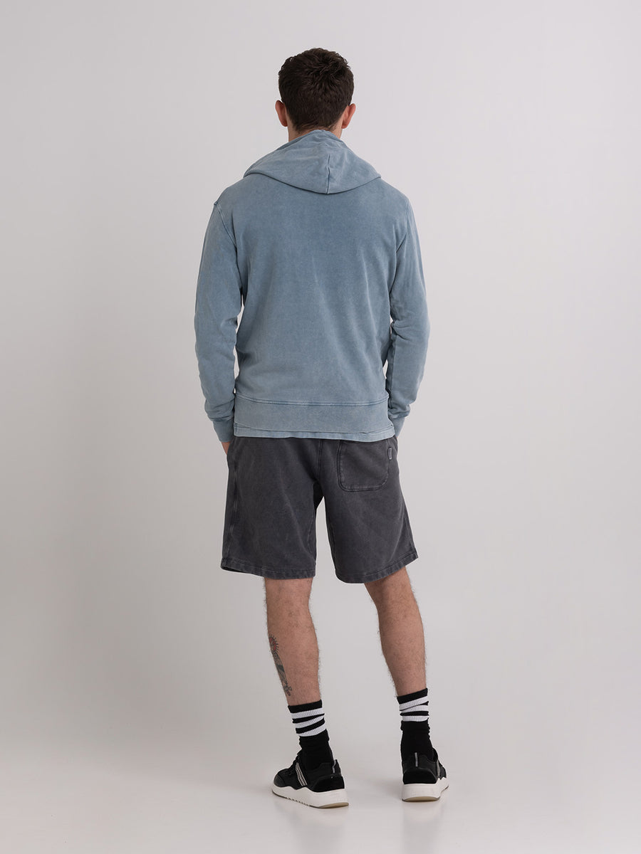Acid wash hoodie with Crest logo embroidery